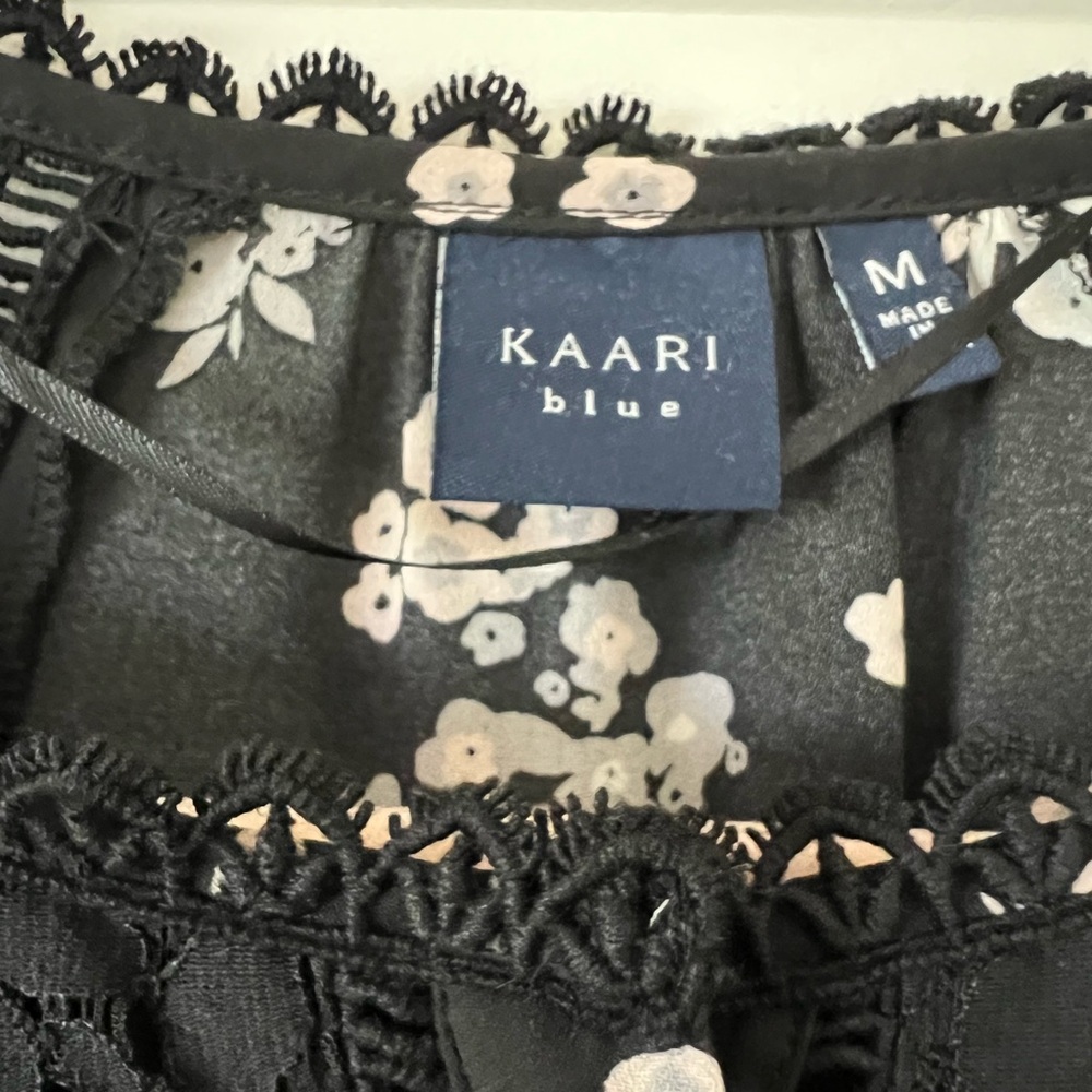 Kaari Blue Black Lace Top